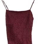 EXPRESS Maroon Floral Lace Midi Bodycon Dress Size Medium Photo 2