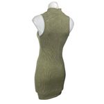 Forever 21  Olive Green Sleeveless Rib High Neck Mini Bodycon Sweater Dress S/M Photo 1