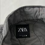 ZARA NWT  QUILTED HEAVY OVERSIZED FULL ZIP ACID WASH GRAY JACKET SMALL Photo 5