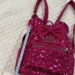 Disney Minnie Mouse Pink Sequin Loungefly Mini Backpack Photo 3