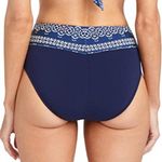 Robin Piccone NWT  Blue Bandana High Waist Bikini Bottoms M Photo 3