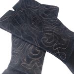 Chico's new Chicoβs π Italia Tall Suede Embroidery Heeled Boot Boots π Black π Size 6 Photo 5