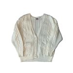 Vintage Carriage Court Sport White Chunky Oversized Cable Knit V Photo 3