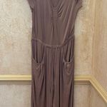 Venus  Gray Beige Short Sleeve V Neck T-shirt  Jumpsuit Romper harem pants Sz M Photo 3