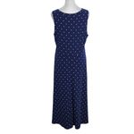 Croft & Barrow Navy Polka Dot Midi Dress Size Medium Preppy Polka Dot Dress Photo 1
