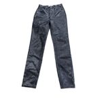 We The Free  People Phoenix Coated Skinny Jeans Size 27 Button Fly Faux Leather Photo 2