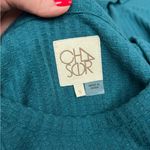 Chaser  Waffle Knit Button Cuff Top – Teal – Size Small EUC Casual Fall Layer Photo 2