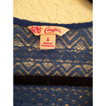 Candie's  Size S Womens Blue Short Sleeve with Pockets and Back Lace Photo 2