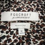Foxcroft Shirt Womens 12 Brown Black Cheetah Print Button Up Casual Work Office Photo 6
