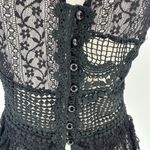 Hendi Black Lace Top Halter Open Back Whimsigoth Goth Fairy Tie Back One Size Size M Photo 1