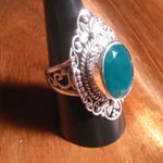 Bali Legacy Verde Onyx Sterling Silver Antique Garden and Floral Ring (Size 9) Photo 5