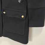 J.Crew Coat Women size 4 Black Tan Stadium Cloth Nellie Gori Wool Blend Utility Photo 8