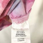 J.Crew Size 6 Top Handmade Tie Dye Embroidered Linen Pink Preppy Boho 1092 Photo 15