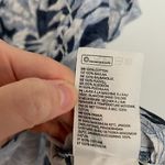 H&M  L.O.G.G. V-Neck Cotton Blouse Blue Tropical Hawaiian Floral Leaf Leaves Boho Photo 8