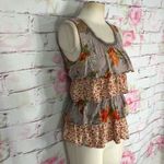 Anthropologie 🔥 5 for 25🔥 Ric rac montage sleeveless mixed print tiered top Photo 1