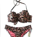 Ava Sundazed Cruise Bikini Set, Mermaid Ruffle Bottom S,  Ruffle Bow Top Size 34D Photo 1