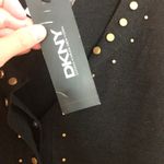 DKNY NEW!  black shirt %100 tussah silk short sleeve open front Photo 3