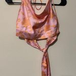 Princess Polly  Shae Top Pink Floral US 6 Hawaiian satin crop halter tank Photo 1