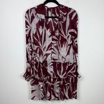 Anthropologie  The Marais Printed Chiffon Mini Dress Women’s Size XS Maroon White Photo 1