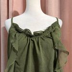 Xhilaration Boho Olive Green Ruffle Drop Waist Tank Top Photo 1