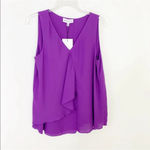 Gibson Latimer Sleeveless Ruffle Layered Front Top Purple Size S NWT Photo 1