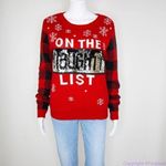 No Boundaries  Christmas Ugly sequins‎ Sweater, On the naughty list, women size L Photo 2