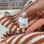 Sadie & Sage Tight Knot Balloon Sleeve Stripe Cardigan Rust & Cream Medium Orange Photo 3