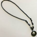 Hematite & Moonstone Milky Cat Eye Necklace 19” Black Photo 2