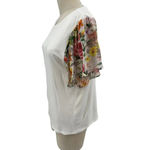 Generation Love  White Jersey Modal Tee‎ Floral Sleeves Size XS Photo 3
