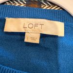 Loft Ann Taylor  blue crew neck sweater rounded hem women’s L Photo 5