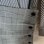 AQUA NWT Black White Long-Sleeve Mini Sheath Striped Shirt Dress Size M Photo 7