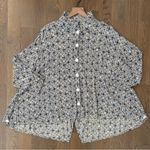 Dress to Kill Vintage Geometric Print Gauze Swing Tunic Top Cream and Blue OS Size M Photo 4