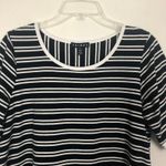 Tribal Striped Back Slit Lace Up Top Size Medium Blue Photo 2