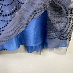 Reign On Blue & Black Dot Circle Pattern Tulle Strapless Formal Mini Dress 13/14 Size L Photo 2