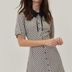 Nasty Gal Printed Collar Detail Skater Dress Size US 6 Photo 0