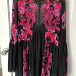 Free People Intimately  Boho Symphony Floral Bell Sleeve Mini Dress Size XS Photo 0