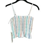 Ocean Drive Pastel Striped Smocked Crop Top Spaghetti Strap Summer Tank Cami A16 Photo 1