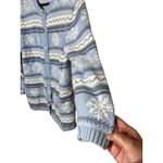 Cherokee Vintage  Blue Snowflake Fair Isle Cardigan Sweater Size 14W/16W Photo 3