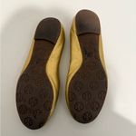 Tory Burch  Reva Gold Metallic Ballet Flats Grained Leather Logo Size 7 Y2K Photo 6