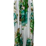 Women Floral Dress Small Cottagecore Tropical Smocked Midi Lightweight Vacation Green Photo 2