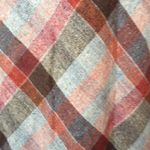 Vintage 70s Wool Diagonal Plaid Check Earth Tone Brown Red Tan A Line Midi Skirt Size XS Photo 4