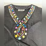Slinky Brand Black Tunic with Jeweled V-Neck Photo 1