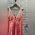 Wild Fable  Pink Floral Maxi Dress Lace Trim  
Satin Slip Evening Party Dress Large Photo 1