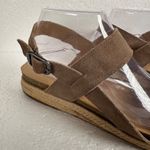 Lucky Brand Gadine Espadrille Sandal Women's 8.5M Tan Suede Ankle Strap Open Toe Photo 1