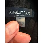 August Silk Black Ribbed Knit Cardigan Sweater Women's Size M Long Sleeve Photo 5