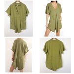 Free People Intimately FP Olive Green Deep V Slouchy Romper S Short Pockets Photo 2