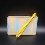 Coach Wristlet Bright Maize Plaid Corner Zip New With Tags Photo 2