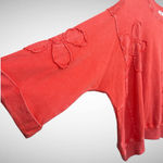 easel Flower Patch Mineral Washed Terry Knit Boho Red Size S Photo 2