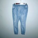 GoGo Jeans USA 30x26 13J High Wash Light Wash Y2K Pull On Distressed Jogger Jean Blue Size 30 Photo 1