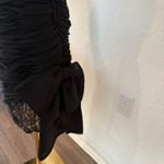 Victor Costa Prom Party Strapless Ruched Dress Bow Lace Black Cocktail Vintage Photo 2